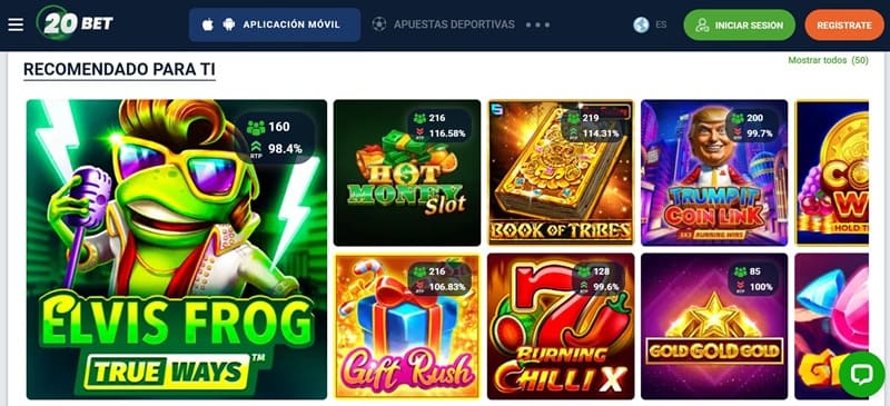 20Bet Casino Homepage