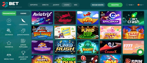 Juegos Crash en 22Bet